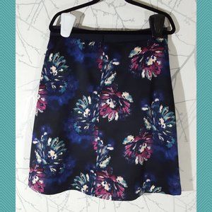 Ellen Tracy NWT Watercolor Floral Printed Knee Length Skirt Career Whimsigoth